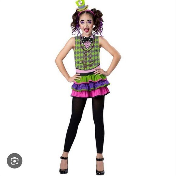 Girls Mad Hatter Costume With Accessories - Size M 8-10 NWT - Picture 1 of 6